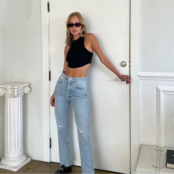 Worn once AGOLDE 90s high rise pinch waist jeans in Flashback - Picture 2 of 6